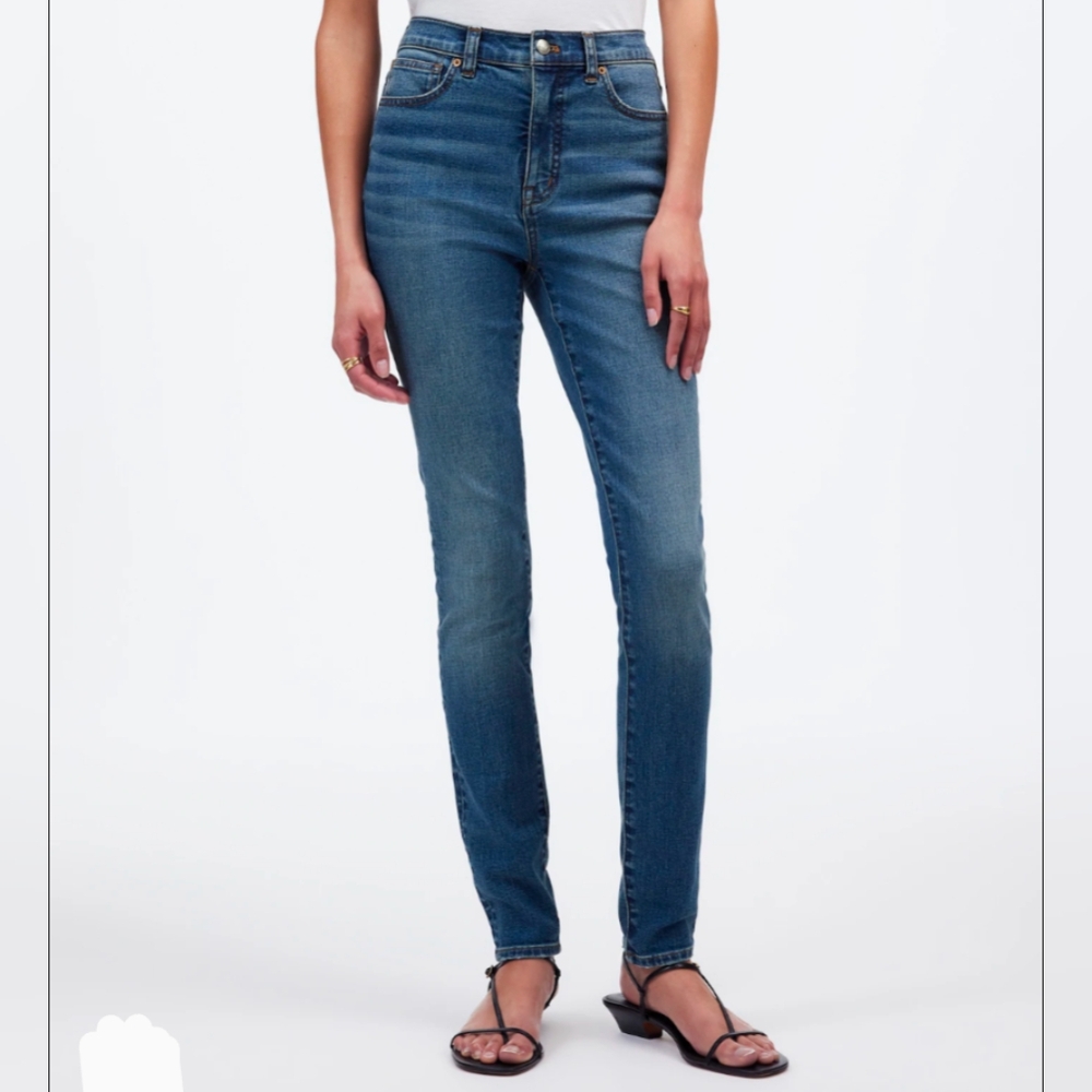 Madewell High Rise Skinny Size 24 w 10" Inseam Classic Blue Denim Jeans New!
